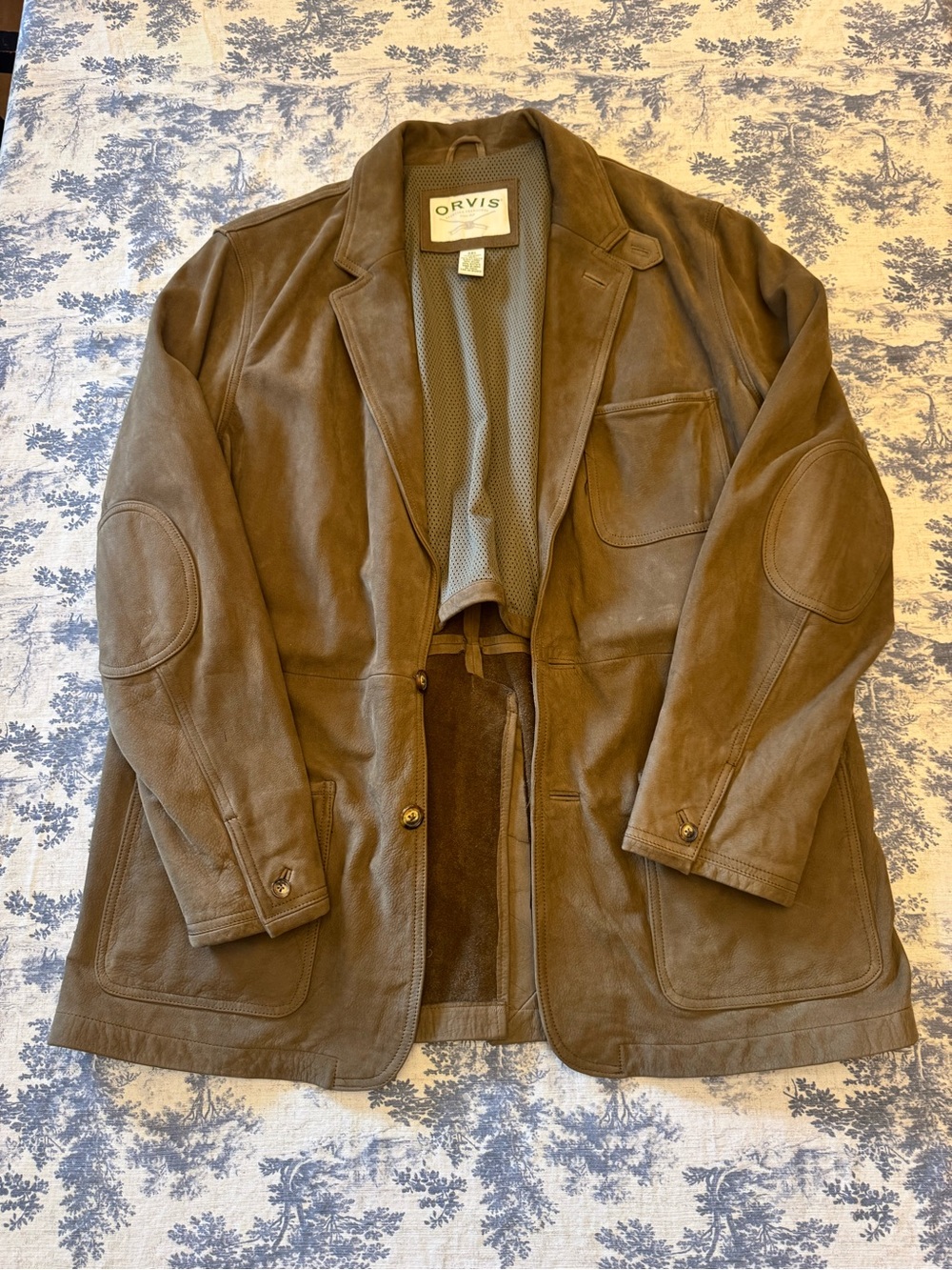 Orvis Brown Suede Sport Jacket with Elbow Patches